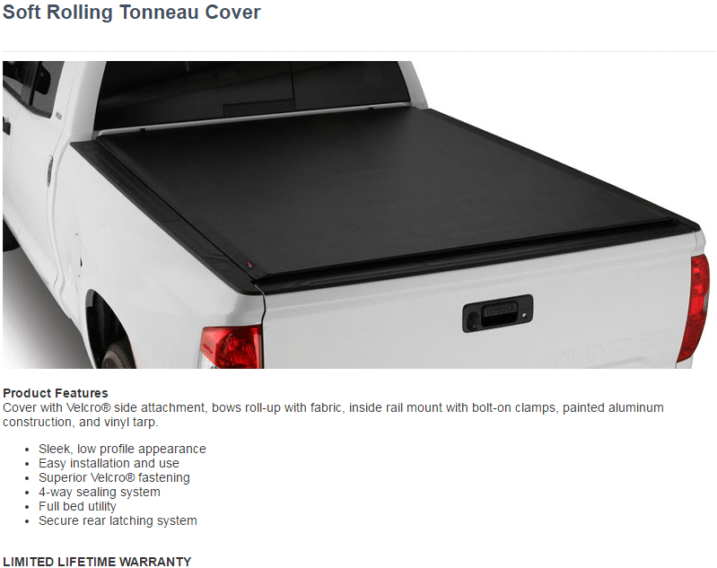 Trail FX Soft Tonneau Cover low profile 315.00/installed Ishler's